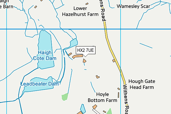 HX2 7UE map - OS VectorMap District (Ordnance Survey) HX2 7UE map - OS VectorMap District (Ordnance Survey)