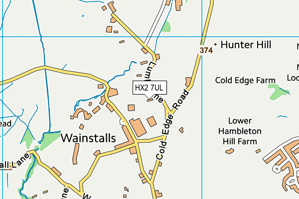 HX2 7UL map - OS VectorMap District (Ordnance Survey) HX2 7UL map - OS VectorMap District (Ordnance Survey)