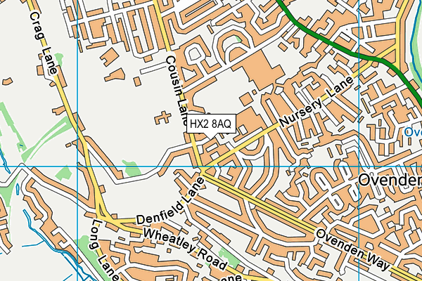 HX2 8AQ map - OS VectorMap District (Ordnance Survey) HX2 8AQ map - OS VectorMap District (Ordnance Survey)