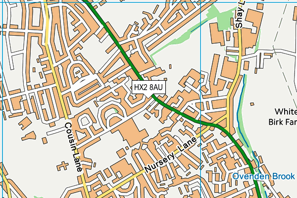 HX2 8AU map - OS VectorMap District (Ordnance Survey) HX2 8AU map - OS VectorMap District (Ordnance Survey)