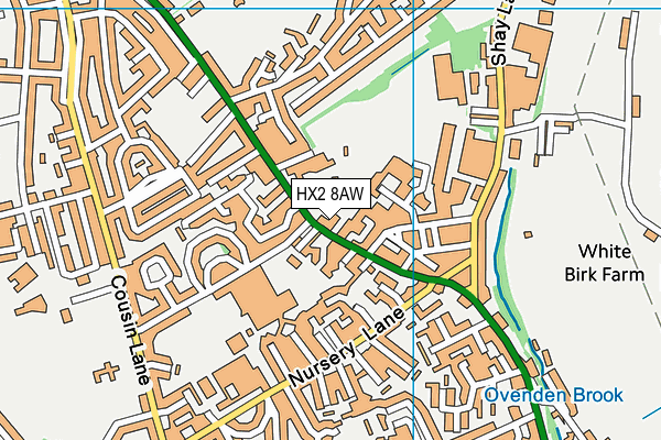 HX2 8AW map - OS VectorMap District (Ordnance Survey) HX2 8AW map - OS VectorMap District (Ordnance Survey)