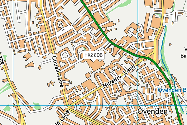 HX2 8DB map - OS VectorMap District (Ordnance Survey) HX2 8DB map - OS VectorMap District (Ordnance Survey)