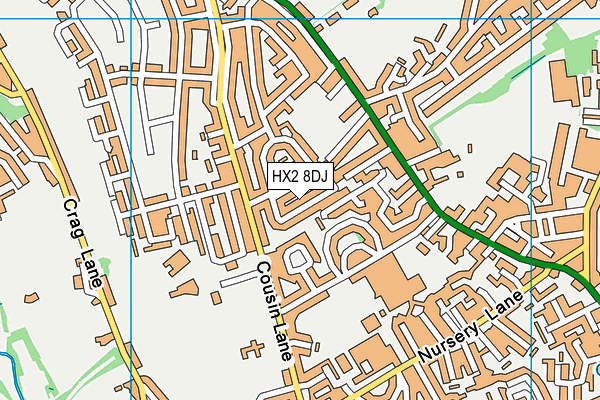 HX2 8DJ map - OS VectorMap District (Ordnance Survey) HX2 8DJ map - OS VectorMap District (Ordnance Survey)