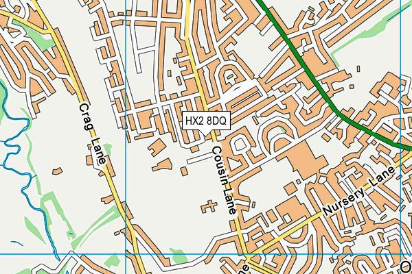 HX2 8DQ map - OS VectorMap District (Ordnance Survey) HX2 8DQ map - OS VectorMap District (Ordnance Survey)