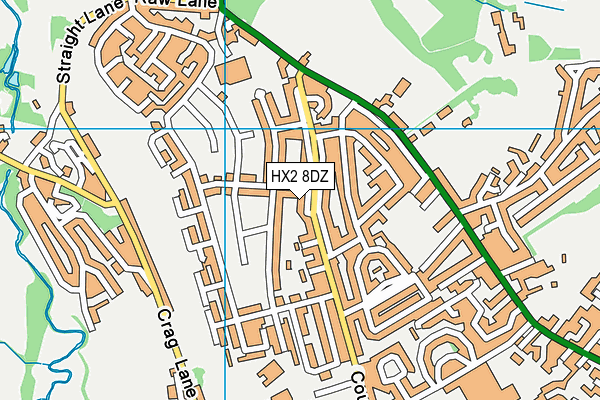 HX2 8DZ map - OS VectorMap District (Ordnance Survey) HX2 8DZ map - OS VectorMap District (Ordnance Survey)