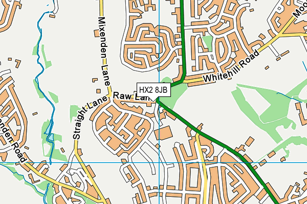 HX2 8JB map - OS VectorMap District (Ordnance Survey) HX2 8JB map - OS VectorMap District (Ordnance Survey)