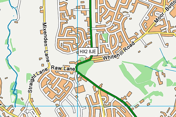 HX2 8JE map - OS VectorMap District (Ordnance Survey) HX2 8JE map - OS VectorMap District (Ordnance Survey)