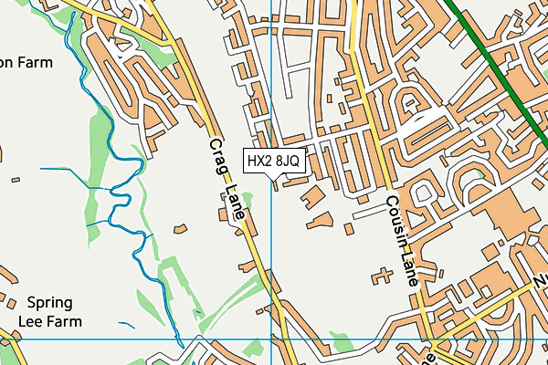 HX2 8JQ map - OS VectorMap District (Ordnance Survey) HX2 8JQ map - OS VectorMap District (Ordnance Survey)