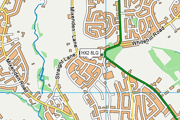 HX2 8LG map - OS VectorMap District (Ordnance Survey) HX2 8LG map - OS VectorMap District (Ordnance Survey)