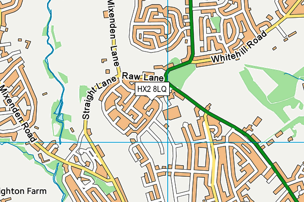 HX2 8LQ map - OS VectorMap District (Ordnance Survey) HX2 8LQ map - OS VectorMap District (Ordnance Survey)