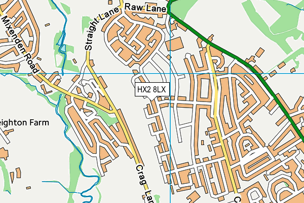 HX2 8LX map - OS VectorMap District (Ordnance Survey) HX2 8LX map - OS VectorMap District (Ordnance Survey)