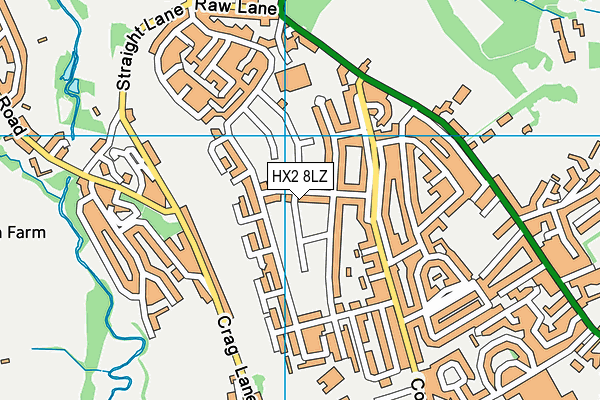 HX2 8LZ map - OS VectorMap District (Ordnance Survey) HX2 8LZ map - OS VectorMap District (Ordnance Survey)