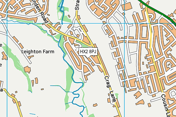 HX2 8PJ map - OS VectorMap District (Ordnance Survey)