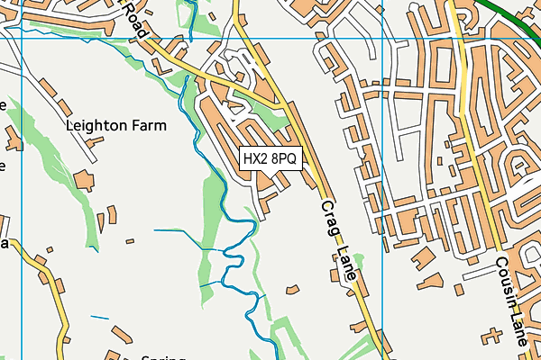 HX2 8PQ map - OS VectorMap District (Ordnance Survey) HX2 8PQ map - OS VectorMap District (Ordnance Survey)