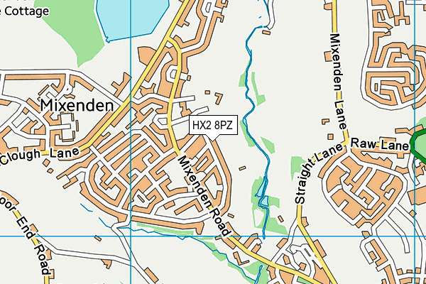 HX2 8PZ map - OS VectorMap District (Ordnance Survey) HX2 8PZ map - OS VectorMap District (Ordnance Survey)