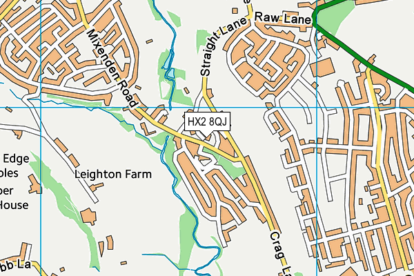 HX2 8QJ map - OS VectorMap District (Ordnance Survey) HX2 8QJ map - OS VectorMap District (Ordnance Survey)