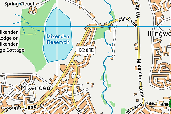 HX2 8RE map - OS VectorMap District (Ordnance Survey) HX2 8RE map - OS VectorMap District (Ordnance Survey)