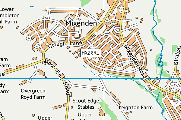 HX2 8RL map - OS VectorMap District (Ordnance Survey) HX2 8RL map - OS VectorMap District (Ordnance Survey)