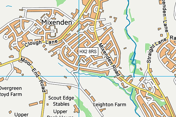 HX2 8RS map - OS VectorMap District (Ordnance Survey) HX2 8RS map - OS VectorMap District (Ordnance Survey)