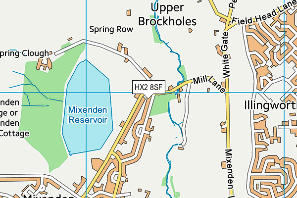 HX2 8SF map - OS VectorMap District (Ordnance Survey) HX2 8SF map - OS VectorMap District (Ordnance Survey)