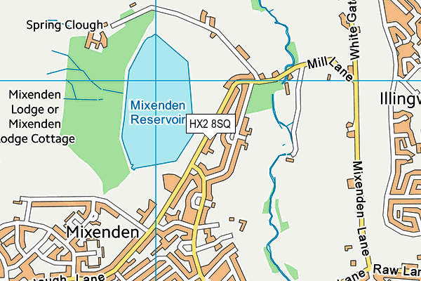 HX2 8SQ map - OS VectorMap District (Ordnance Survey)