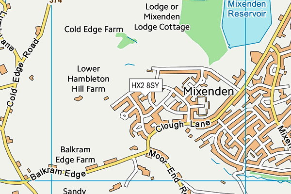 HX2 8SY map - OS VectorMap District (Ordnance Survey) HX2 8SY map - OS VectorMap District (Ordnance Survey)