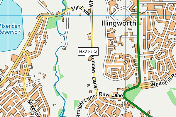 HX2 8UQ map - OS VectorMap District (Ordnance Survey)