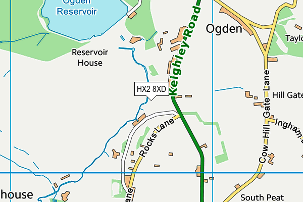 HX2 8XD map - OS VectorMap District (Ordnance Survey) HX2 8XD map - OS VectorMap District (Ordnance Survey)