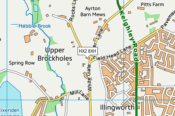 HX2 8XH map - OS VectorMap District (Ordnance Survey) HX2 8XH map - OS VectorMap District (Ordnance Survey)