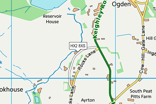 HX2 8XS map - OS VectorMap District (Ordnance Survey) HX2 8XS map - OS VectorMap District (Ordnance Survey)