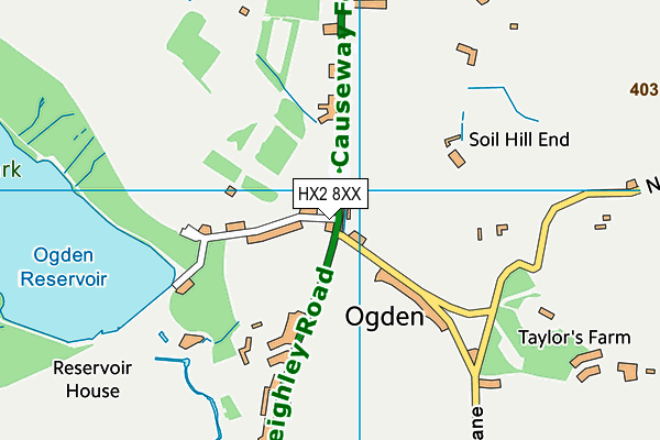HX2 8XX map - OS VectorMap District (Ordnance Survey) HX2 8XX map - OS VectorMap District (Ordnance Survey)