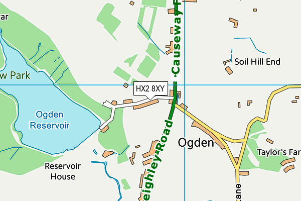 HX2 8XY map - OS VectorMap District (Ordnance Survey) HX2 8XY map - OS VectorMap District (Ordnance Survey)