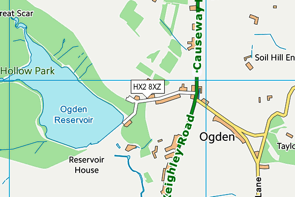 HX2 8XZ map - OS VectorMap District (Ordnance Survey) HX2 8XZ map - OS VectorMap District (Ordnance Survey)
