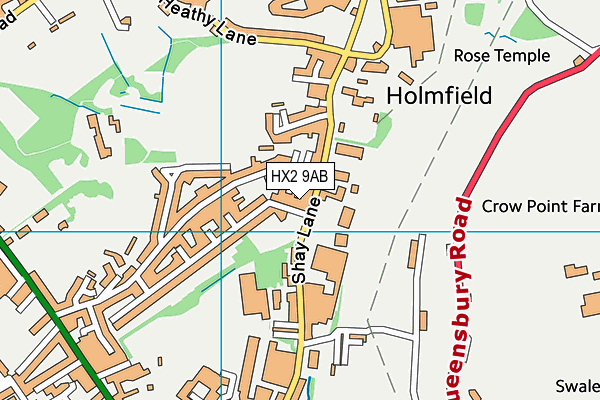 HX2 9AB map - OS VectorMap District (Ordnance Survey)