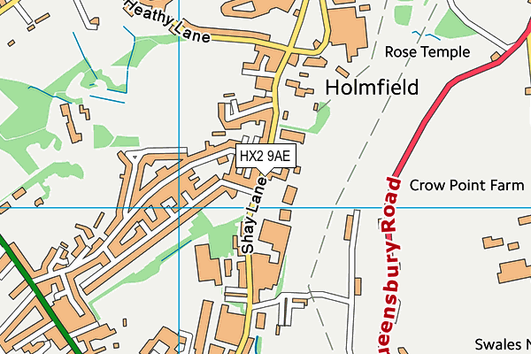 HX2 9AE map - OS VectorMap District (Ordnance Survey) HX2 9AE map - OS VectorMap District (Ordnance Survey)