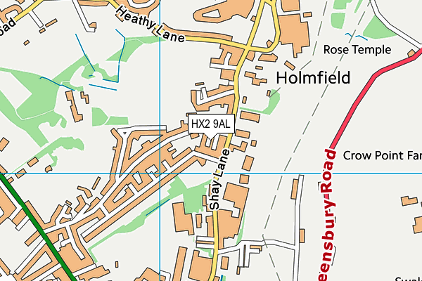 HX2 9AL map - OS VectorMap District (Ordnance Survey) HX2 9AL map - OS VectorMap District (Ordnance Survey)