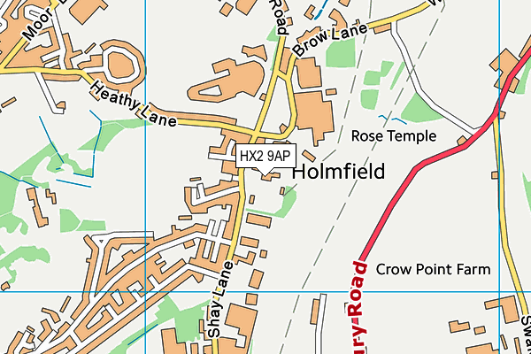 HX2 9AP map - OS VectorMap District (Ordnance Survey)