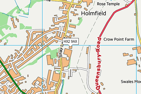 HX2 9AX map - OS VectorMap District (Ordnance Survey) HX2 9AX map - OS VectorMap District (Ordnance Survey)