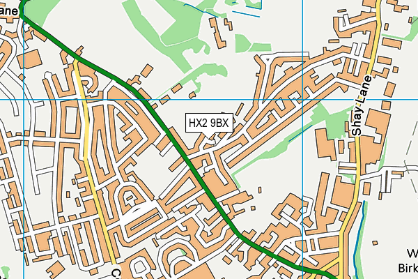 HX2 9BX map - OS VectorMap District (Ordnance Survey) HX2 9BX map - OS VectorMap District (Ordnance Survey)