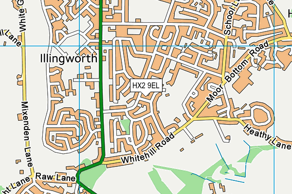 HX2 9EL map - OS VectorMap District (Ordnance Survey) HX2 9EL map - OS VectorMap District (Ordnance Survey)