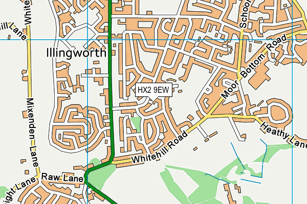 HX2 9EW map - OS VectorMap District (Ordnance Survey) HX2 9EW map - OS VectorMap District (Ordnance Survey)