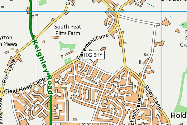 HX2 9HY map - OS VectorMap District (Ordnance Survey) HX2 9HY map - OS VectorMap District (Ordnance Survey)