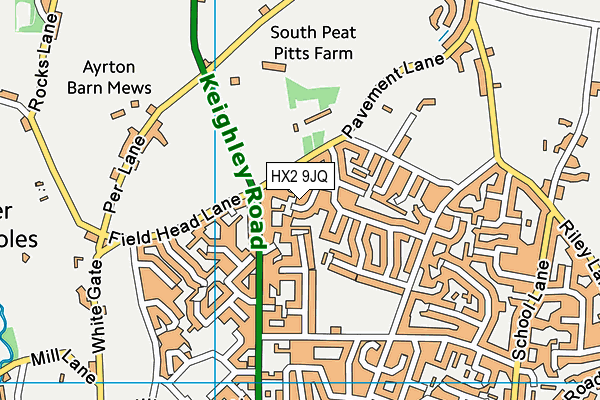 HX2 9JQ map - OS VectorMap District (Ordnance Survey) HX2 9JQ map - OS VectorMap District (Ordnance Survey)
