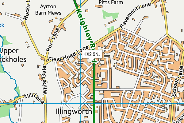 HX2 9NJ map - OS VectorMap District (Ordnance Survey) HX2 9NJ map - OS VectorMap District (Ordnance Survey)