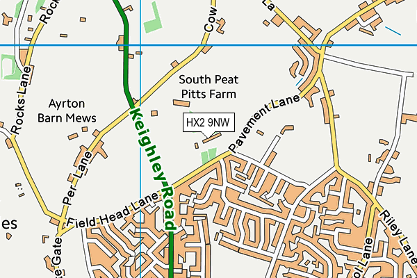 HX2 9NW map - OS VectorMap District (Ordnance Survey) HX2 9NW map - OS VectorMap District (Ordnance Survey)