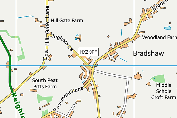 HX2 9PF map - OS VectorMap District (Ordnance Survey) HX2 9PF map - OS VectorMap District (Ordnance Survey)