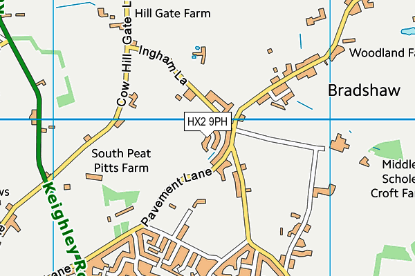 HX2 9PH map - OS VectorMap District (Ordnance Survey)