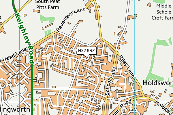 HX2 9RZ map - OS VectorMap District (Ordnance Survey) HX2 9RZ map - OS VectorMap District (Ordnance Survey)