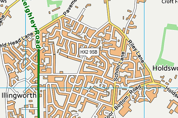 HX2 9SB map - OS VectorMap District (Ordnance Survey) HX2 9SB map - OS VectorMap District (Ordnance Survey)