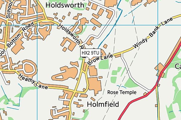 HX2 9TU map - OS VectorMap District (Ordnance Survey) HX2 9TU map - OS VectorMap District (Ordnance Survey)